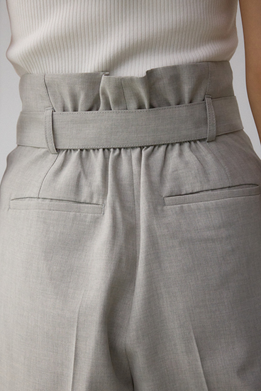 イージーケアリネンライクベルトワイドパンツ 詳細画像