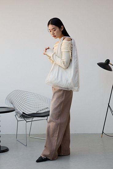 チュールレイヤードトートバッグ 詳細画像