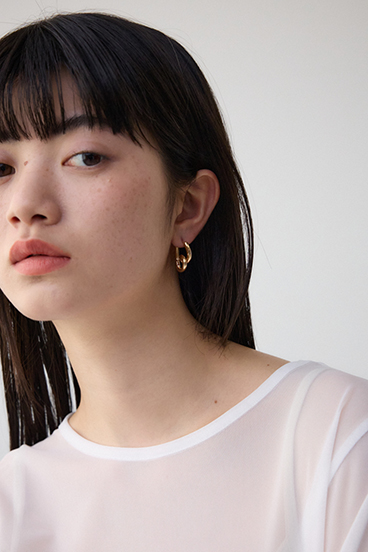 ニュアンスハートフープピアス 詳細画像