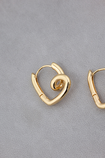 ニュアンスハートフープピアス 詳細画像