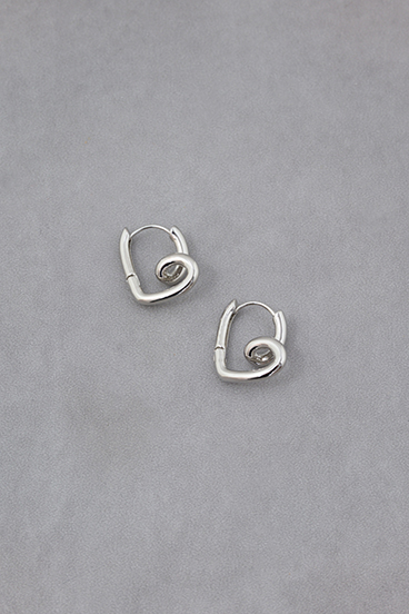 ニュアンスハートフープピアス 詳細画像