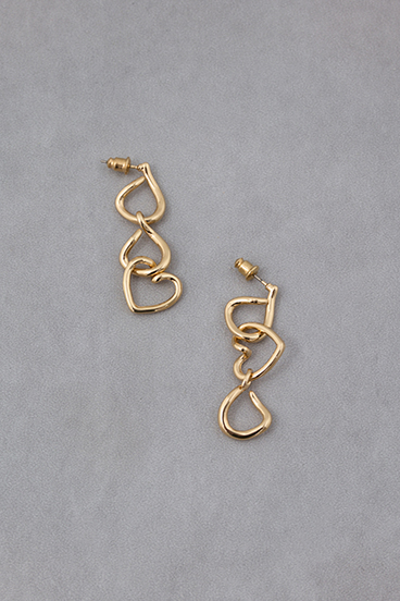 ハートチェーンピアス 詳細画像