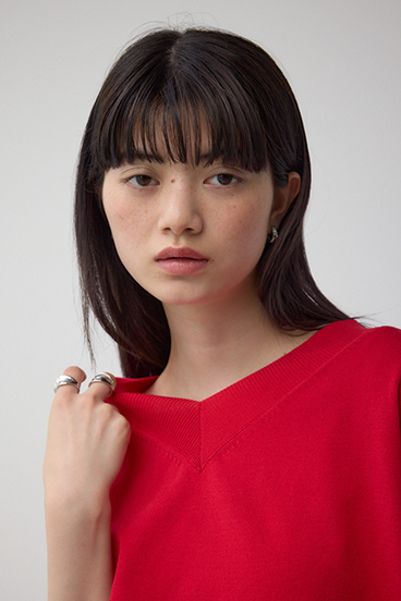 Vネックワイドルーズニット 詳細画像