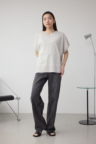 Vネックワイドルーズニット 詳細画像