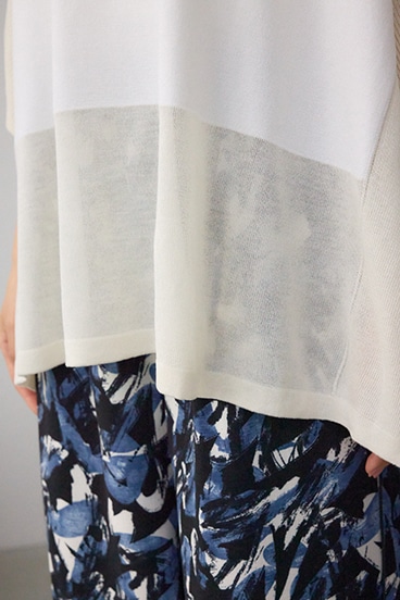 バイカラーワイドルーズニット 詳細画像