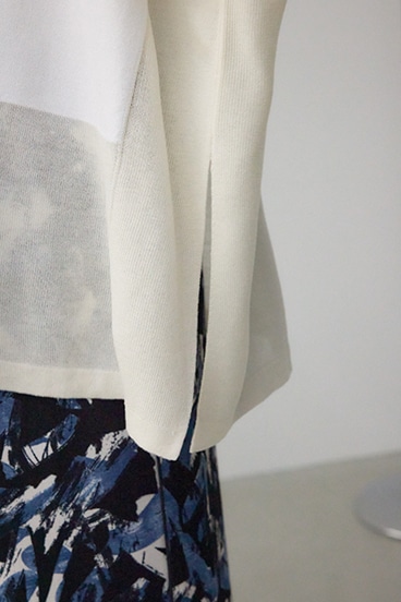 バイカラーワイドルーズニット 詳細画像