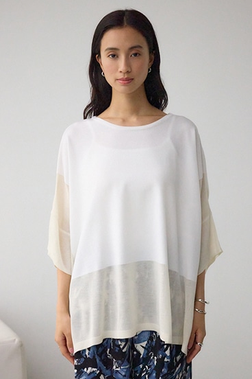 バイカラーワイドルーズニット 詳細画像