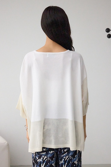 バイカラーワイドルーズニット 詳細画像