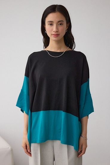 バイカラーワイドルーズニット 詳細画像