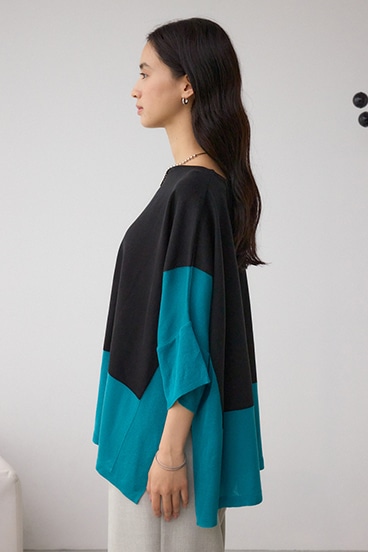 バイカラーワイドルーズニット 詳細画像