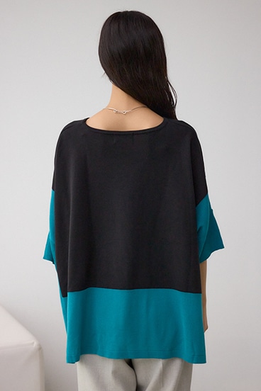 バイカラーワイドルーズニット 詳細画像