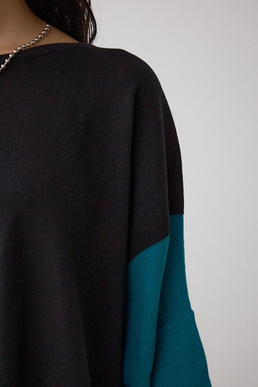 バイカラーワイドルーズニット 詳細画像