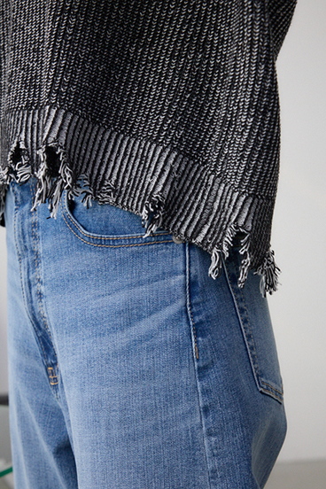 ダメージニットトップス 詳細画像