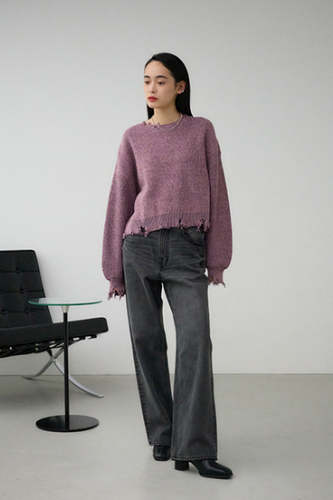 ダメージニットトップス 詳細画像