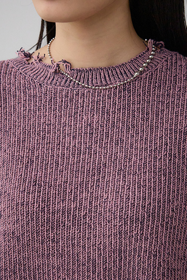 ダメージニットトップス 詳細画像