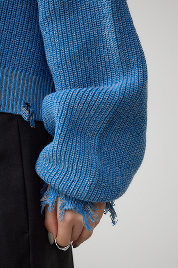 ダメージニットトップス 詳細画像