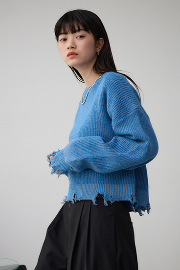 ダメージニットトップス 詳細画像