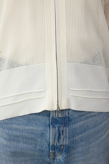 Wジップメッシュニットカーディガン 詳細画像