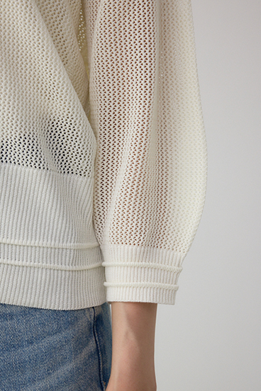 Wジップメッシュニットカーディガン 詳細画像