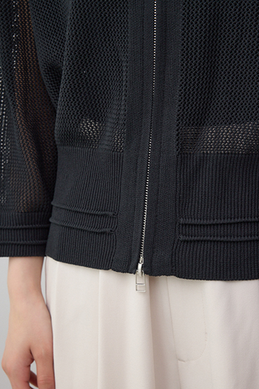 Wジップメッシュニットカーディガン 詳細画像
