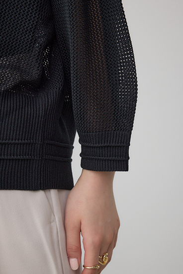 Wジップメッシュニットカーディガン 詳細画像