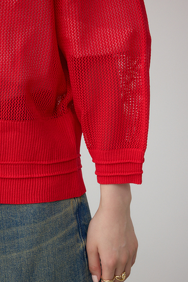 Wジップメッシュニットカーディガン 詳細画像