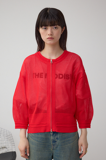 Wジップメッシュニットカーディガン 詳細画像