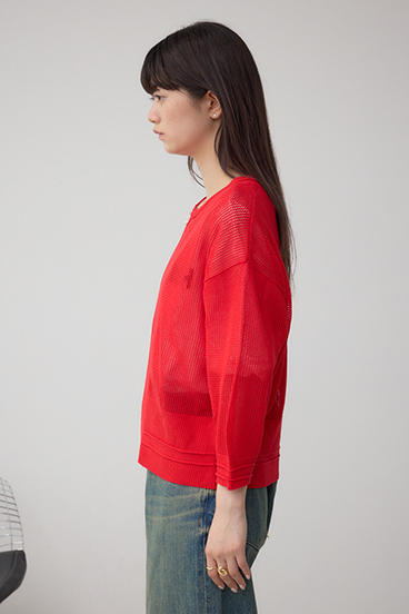 Wジップメッシュニットカーディガン 詳細画像