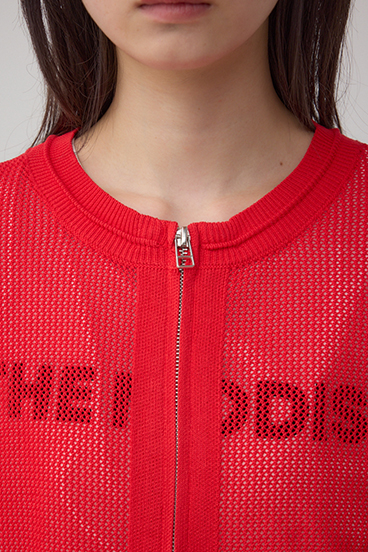 Wジップメッシュニットカーディガン 詳細画像