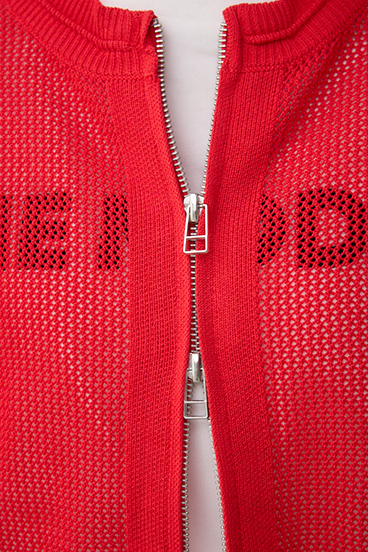 Wジップメッシュニットカーディガン 詳細画像