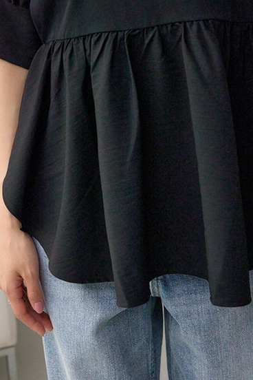袖カフスペプラムトップス 詳細画像