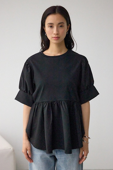 袖カフスペプラムトップス 詳細画像