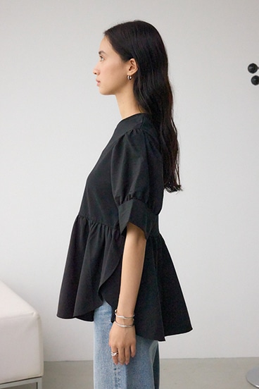 袖カフスペプラムトップス 詳細画像