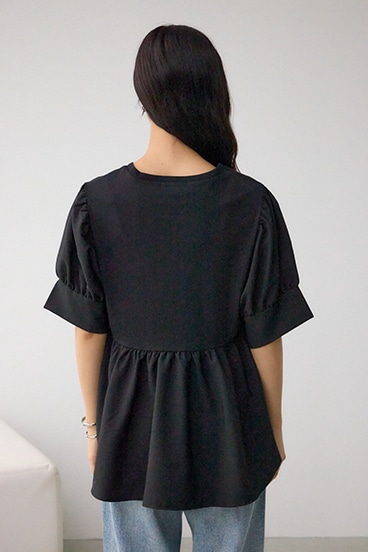 袖カフスペプラムトップス 詳細画像