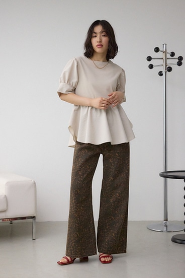 袖カフスペプラムトップス 詳細画像