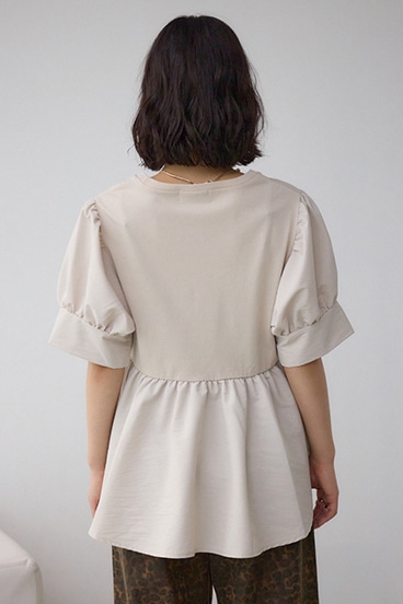 袖カフスペプラムトップス 詳細画像