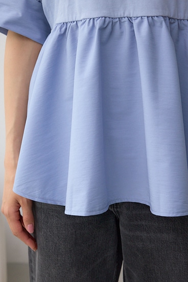 袖カフスペプラムトップス 詳細画像