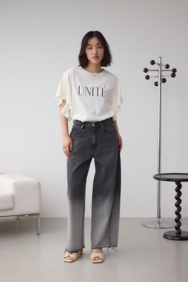 ラッフルスリーブロゴTシャツ 詳細画像