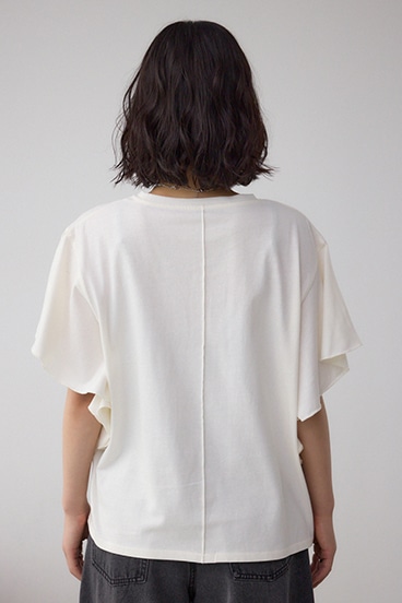 ラッフルスリーブロゴTシャツ 詳細画像