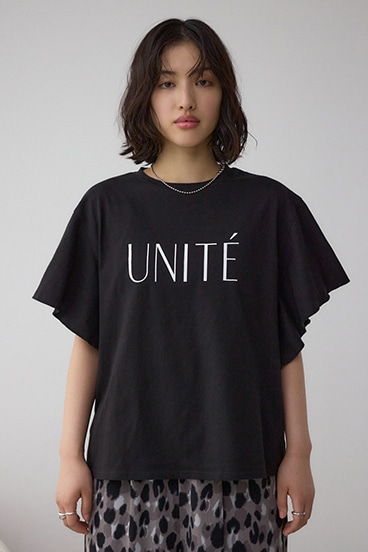 ラッフルスリーブロゴTシャツ 詳細画像