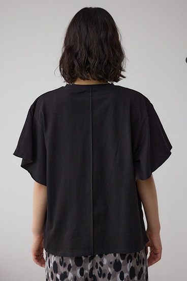 ラッフルスリーブロゴTシャツ 詳細画像