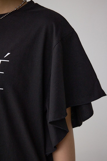 ラッフルスリーブロゴTシャツ 詳細画像
