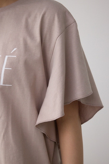 ラッフルスリーブロゴTシャツ 詳細画像