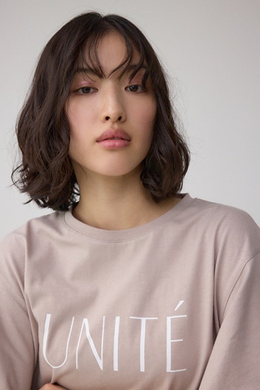 ラッフルスリーブロゴTシャツ