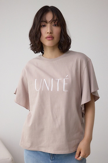 ラッフルスリーブロゴTシャツ 詳細画像