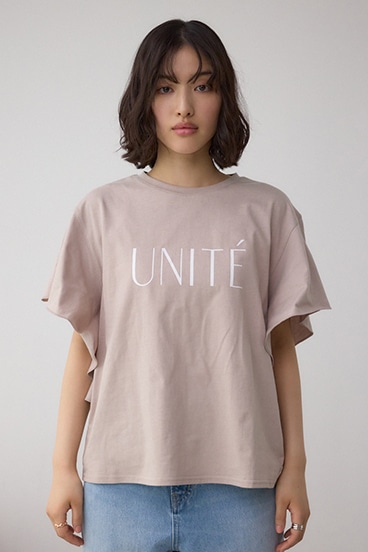 ラッフルスリーブロゴTシャツ 詳細画像