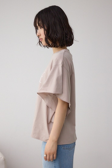 ラッフルスリーブロゴTシャツ 詳細画像