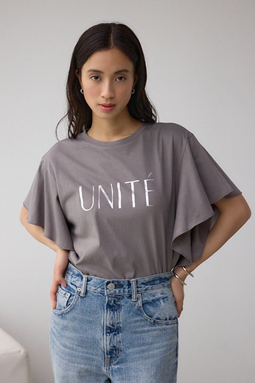 ラッフルスリーブロゴTシャツ 詳細画像