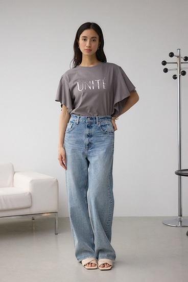 ラッフルスリーブロゴTシャツ 詳細画像