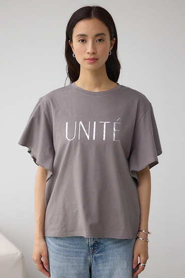 ラッフルスリーブロゴTシャツ 詳細画像